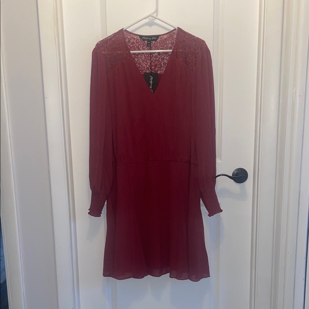 Montgomery Post Burgundy Long Sleeve Dress